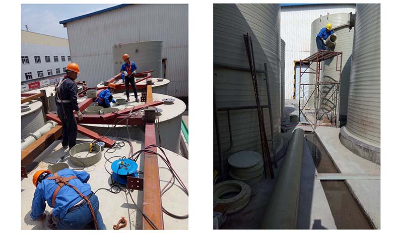 我司售后服務(wù)人員為浙江杭州客戶工廠PPH纏繞儲罐安裝提供技術(shù)支持 我司售后服務(wù)人員為浙江杭州客戶工廠PPH纏繞儲罐安裝提供技術(shù)支持